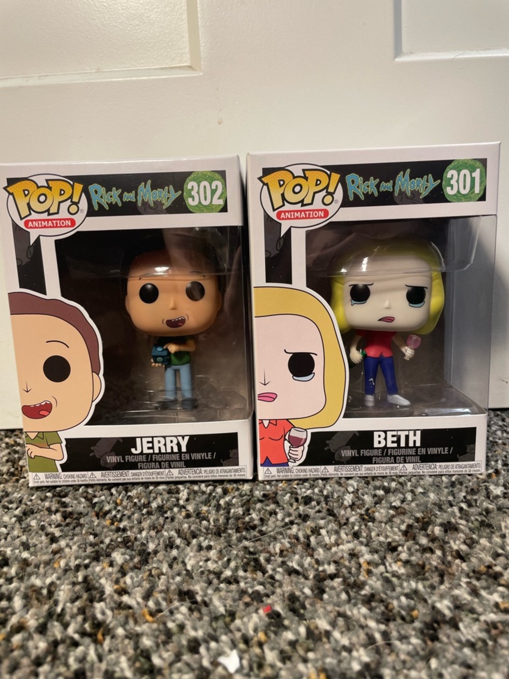 Funko Pop! Rick and Morty Jerry #302 & Beth #301 - NIB